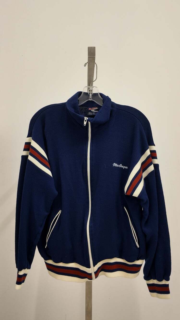 Vintage MacGregor Full-Zip Track Jacket - Navy Blue/Red/White (Size L)